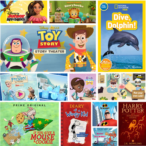 Fire 7 Kids tablet showing protective case and included accessories