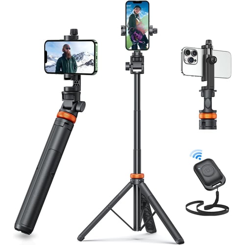 EUCOS 62 inch phone tripod full height setup