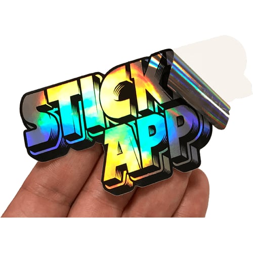 Holographic vinyl sticker material close-up