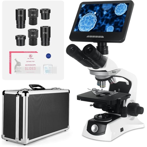 Vabiooth trinocular compound microscope full view with 7-inch monitor