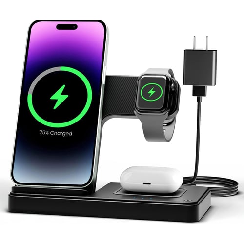 3-in-1 Apple Wireless Charging Station full view