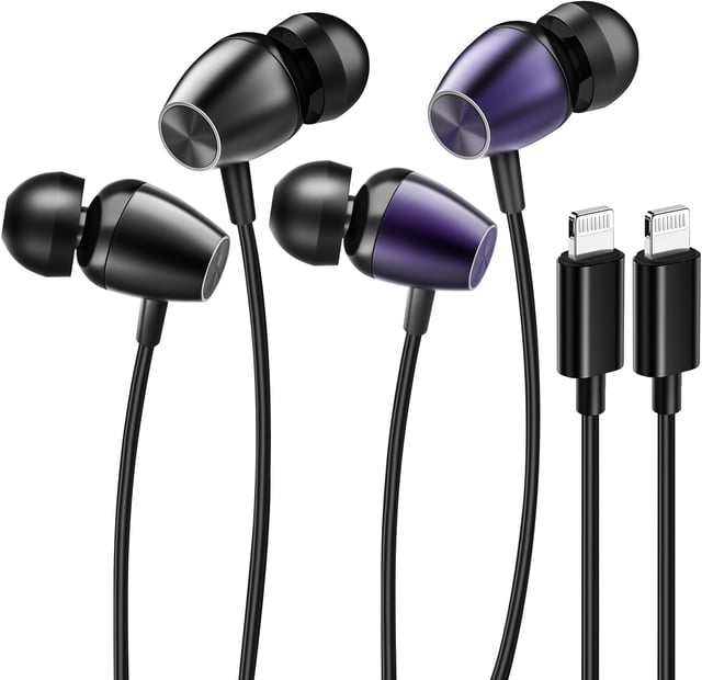2 Pack for iPhone Headphones Wired Earbuds/Earphones with Built-in Microphone & Volume Control HiFi Stereo Nosie Reduction Compatible for iPhone 14 13 12 11 Pro Max XS XR X 8 7 6, Support All iOS - product photo 2 of 5