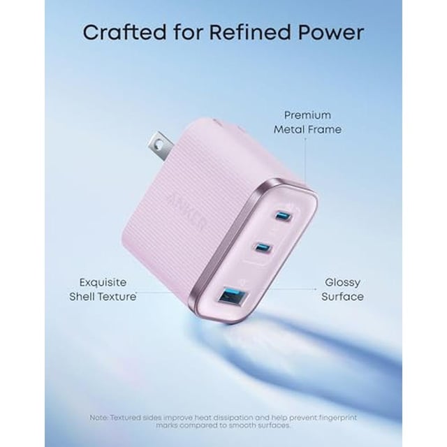 Anker Nano Charger, Ultra-Fast 70W Output 3-Port USB C Charger Block, Fast Charging, Compact and Stylish, for iPhone 17/16 Series, MacBook, iPad, Pixel, Galaxy, and More(Black, Cable Included) - product photo 2 of 5