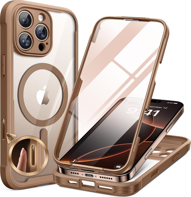 Miracase for iPhone 17 Case 6.3'', Full-Body Bumper Military Drop Protection Outdoor Phone case with Built-in Glass Screen &Camera Control,Easy Installation,No Gap,Compatible with MagSafe,Black - product photo 5 of 5