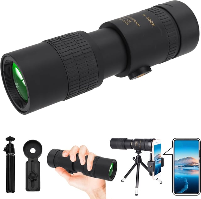 Monocular-Telescope 80x100 High Powered Monoculars High Definition for Adults High Powered with Smartphone Adapter Telescope Hunting Wildlife Bird Watching Travel Camping Hiking-Black - product photo 4 of 5