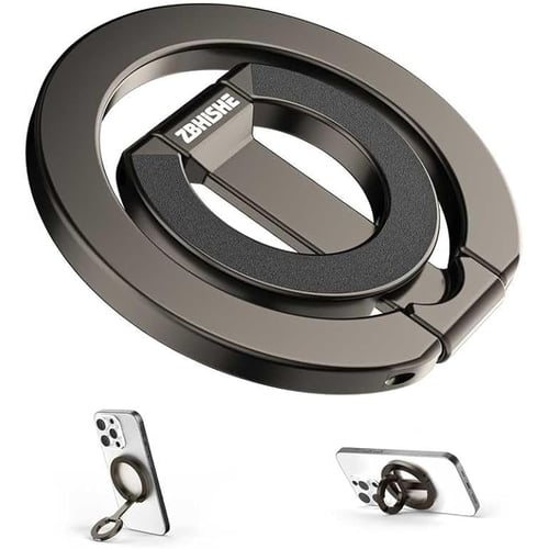 ZBHISHE ring grip used as a phone kickstand on flat surface