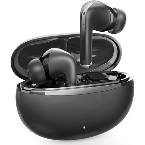 Open ear earbuds worn during outdoor sports activity