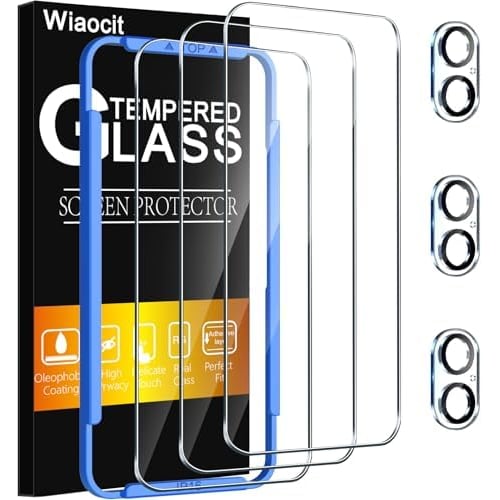 Wiaocit tempered glass screen protector on iPhone showing edge coverage