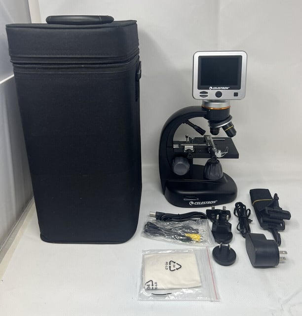 Celestron – LCD Digital Microscope II – 3.5" Screen – 5MP Camera – 40x–1600x Magnification – Rotating Head – SD Card Included – TV Output – Ideal for Slides, Labs, Classrooms, Biology, Education - product photo 4 of 5