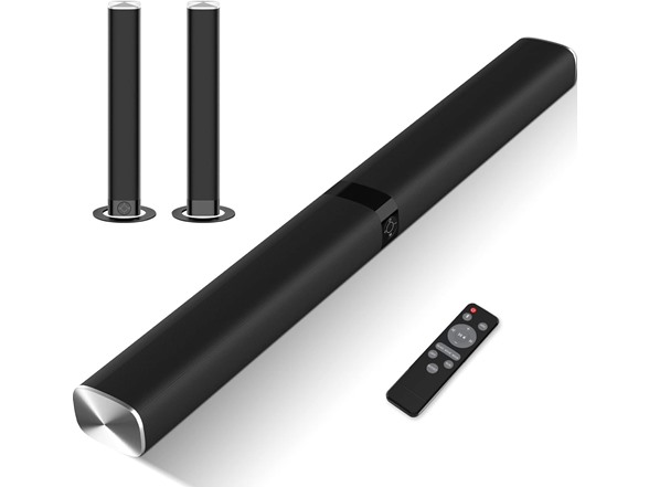 Assistrust Sound Bar for Smart TV, Soundbar with Bluetooth/ARC/Opt/AUX Connect, Auto Volume Boost, 3 Equalizer Modes, 2 in 1 Detachable Soundbar for TV/PC/Gaming/Projectors - product photo 3 of 5