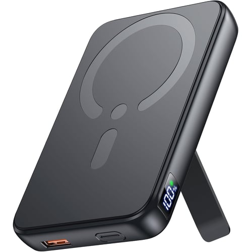 Power bank USB-C port and LED indicator detail