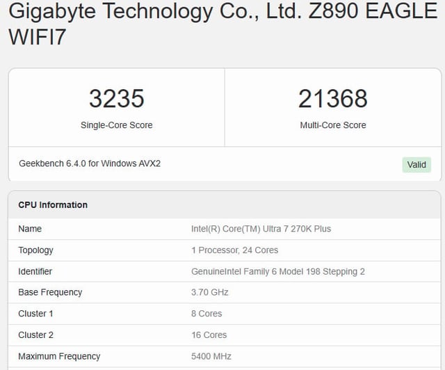 Intel Core Ultra 7 270K Plus - product photo 3 of 5