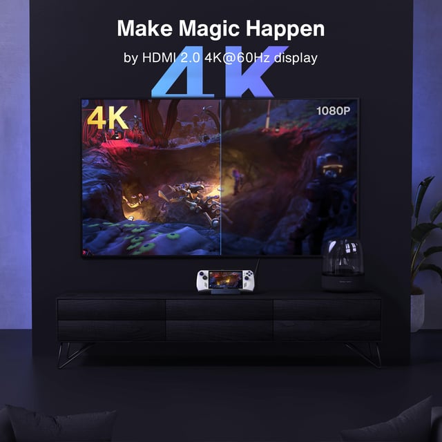 iVANKY 4K@144Hz Steam Deck Dock, 8-in-1 Docking Station for ASUS ROG Ally X/Legion Go/MSI Claw, ROG Alloy/Valve Stream Deck OLED Hub, HDMI 2.1, 1Gbps Ethernet, 3*USB-A 3.0, with 65W Power Adapter - product photo 4 of 5