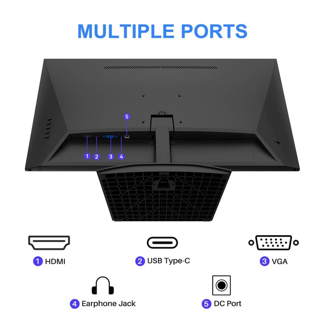 SANSUI Computer Monitor 24 inch Eye Care FHD 1080P Display HDMI,VGA Ports with 178° Viewing Angle/Frame-Less/Tilt/VESA Compatible for Office and Home - product photo 3 of 5