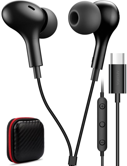 USB C Headphone for Samsung S26 S25 FE S24 A16 A17 Wired Earbuds Magnetic in-Ear Type C Earphone with Microphone Volume Control Bass Stereo Noise Canceling for iPhone 17 Pro Max 16 16e 15 Pixel 10a 9a - product photo 2 of 5