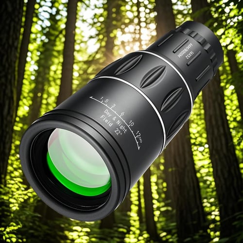 16X52 HD Monocular front view showing rubber grip and lens