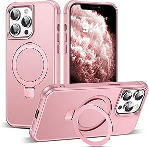SKYLMW Compatible with iPhone 11 Case with Invisible Magnetic O-Ring Stand Military-Grade Translucent Case for iPhone 11 6.1" [Compatible with Mag-Safe][Great Grip Feeling], Black - product photo 3 of 5