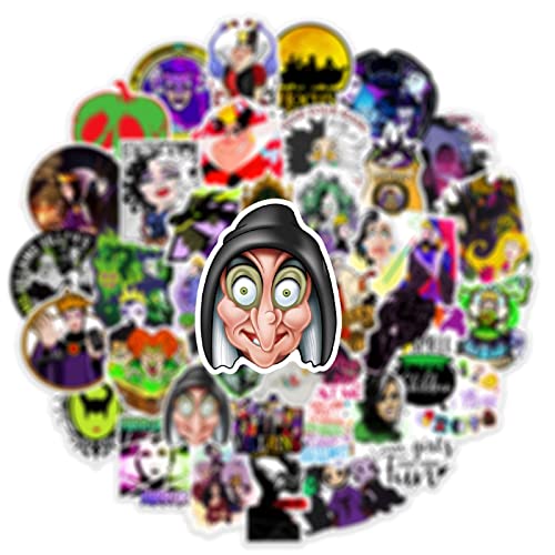 Detailed view of Halloween witch sticker artwork