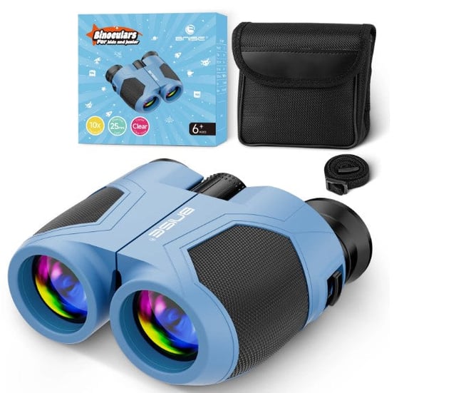 Leacco 10x25 Compact Binoculars for Adults and Kids, Large View Waterproof Small Binoculars with Low Light Vision BAK4 Prism FMC Lens for Cruise Ship Bird Watching Travel Hunting, Military Green - product photo 5 of 5
