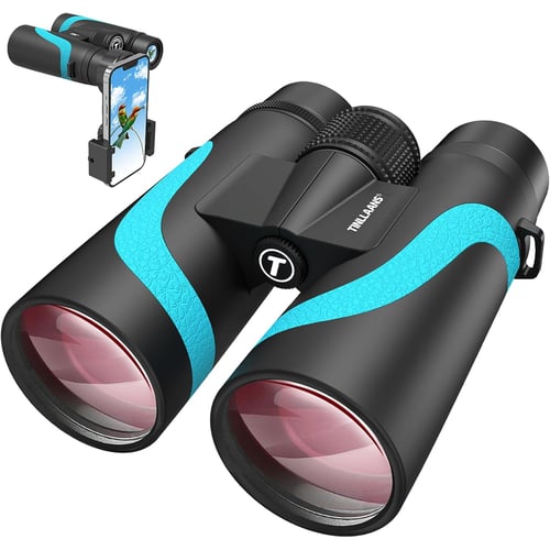 15x55 UHD Binoculars in blue with large objective lenses