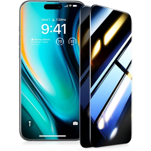 UltraGlass TOP screen protector showing full coverage on iPhone 15 Pro Max