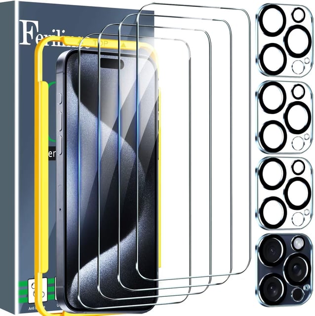 Ferilinso [Auto Dust Install] 3 Pack Screen Protector for Samsung Galaxy S26 Ultra, Military Grade Shatterproof, with 3Pack Tempered Glass Camera Lens Protector, Phone Case Friendly Accessories - product photo 4 of 5