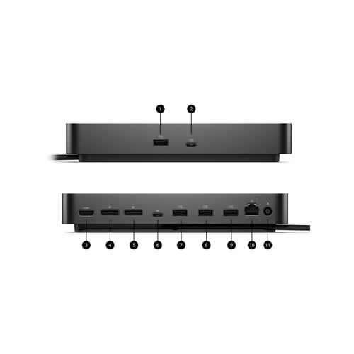 Dell Pro Dock WD25 port layout diagram
