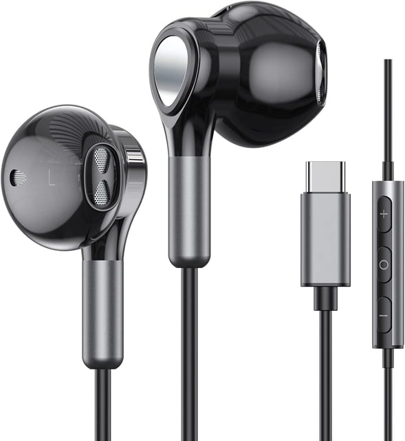 USB C Headphones Wired for iPhone 17 16 15, 2 Pack Type C Earphones with Microphone & Remote Control Noise Cancelling Wired Earbuds Compatible for iPhone 17/17 Pro/17 Pro Max/Air/16/15/16 15 Pro Max - product photo 4 of 5