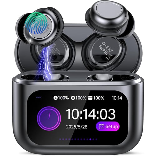 ZYHKON Sleep Earbuds in black, compact design for side sleepers