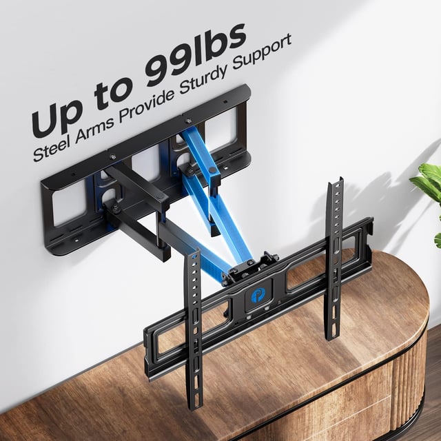 Pipishell TV Wall Mount for 26-74 inch LED LCD OLED 4K TVs up to 99lbs, Full Motion TV Mount Bracket Articulating Swivel Extension Tilting Leveling Max VESA 400x400mm, Fits 12/16 Inch Wood Studs - product photo 5 of 5