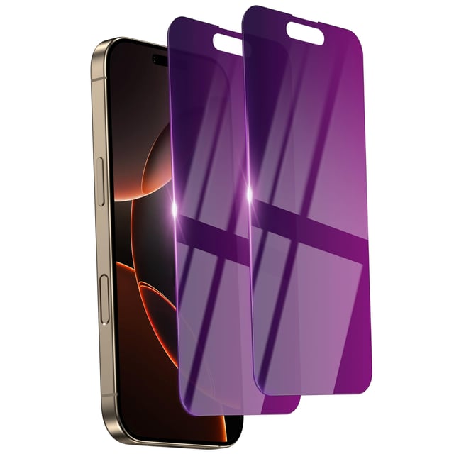 Ifaeveus 2 Pack Privacy Screen Protector for iPhone 15 Plus Tempered Glass 6.7inch Private Glass Anti-Spy Anti-Blue Light Eye Protection Anti-Scratch Full Coverage No Bubble - product photo 3 of 5