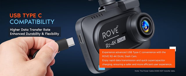 ROVE R2-4K DUAL Dash Cam Front and Rear, STARVIS 2 Sensor, FREE 128GB Card Included, 5G WiFi - up to 20MB/s Fastest Download Speed with App, 4K 2160P/FHD Dash Camera for Cars, 3" IPS, 24H Parking Mode - product photo 5 of 5