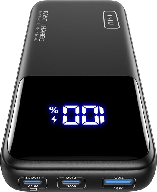 INIU 20000mAh Portable Charger, Small Power Bank, 45W PD Fast Charging Battery Pack, Fast Charging USB C in&Out Battery Pack, Travel Phone Charger for iPhone 17 16 15 Air Samsung S25 S24 Google, Beige - product photo 4 of 5