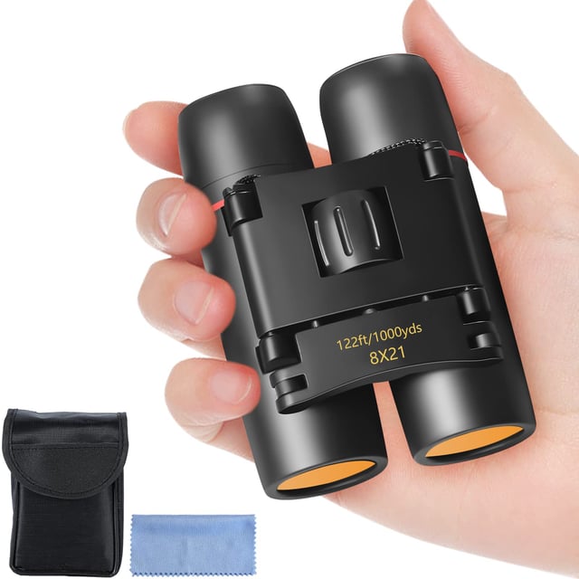 WRNRN 12X25 Mini Pocket Binoculars Compact, Small Lightweight Foldable for Adults Kids Bird Watching, Travel, Opera Concert, Hiking, Cruise, Football Game Green - product photo 2 of 5