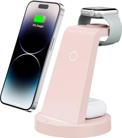 Anlmz 3 in 1 Charging Station for iPhone, Wireless Charger for iPhone 17 16e 16 15 14 13 12 11 X Pro Max & Apple Watch - Wireless Charging Station for AirPods 4 3 Pro - product photo 3 of 5