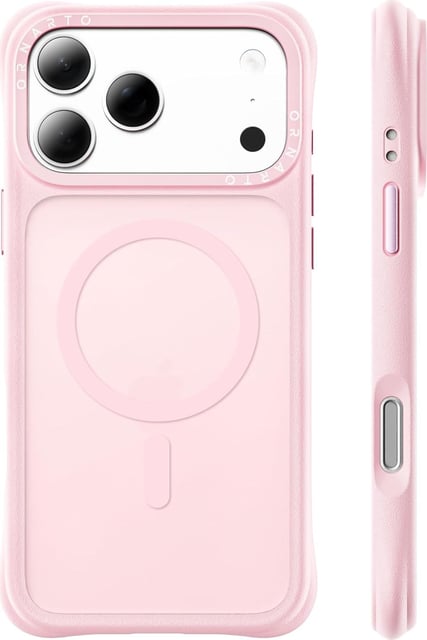ORNARTO Magnetic for iPhone 17 Pro Max Case, 7X Military-Grade Drop Protection, Compatible with MagSafe, Slim Shockproof Translucent Matte Phone Case for iPhone 17 Pro Max 6.9", Chalk Pink