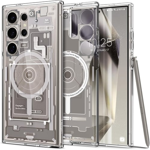 MagSafe magnet ring visible through the Spigen case back