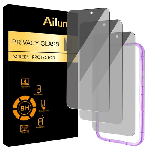 Ailun screen protector installation frame and Dynamic Island cutout detail