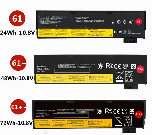 72Wh 61++ 01AV427 01AV425 Battery for Lenovo ThinkPad T480 T470 P51S P52S T570 T580 A485 A475 TP25 Series SB10K97584 SB10K97585 01AV490 01AV492 X50M08812 4X50M08812 01AV422 01AV423 01AV428 - product photo 5 of 5