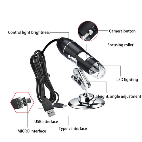 ScopeAround microscope in handheld use showing portability