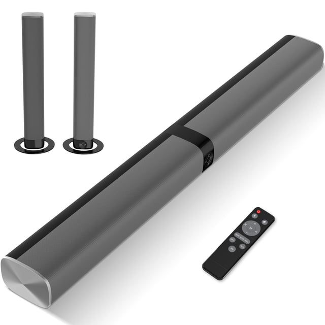 Assistrust Sound Bar for Smart TV, Soundbar with Bluetooth/ARC/Opt/AUX Connect, Auto Volume Boost, 3 Equalizer Modes, 2 in 1 Detachable Soundbar for TV/PC/Gaming/Projectors - product photo 4 of 5