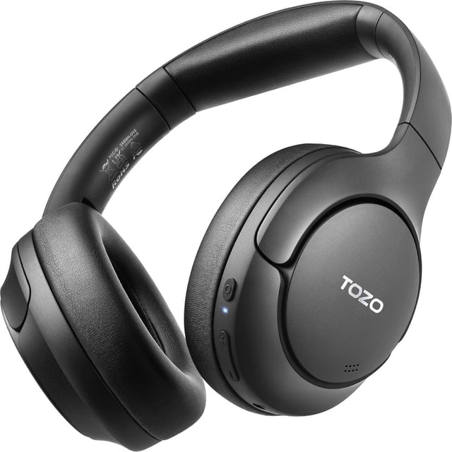 Pointcinco Hybrid Active Noise Cancelling Headphones, Over Ear Bluetooth 6.0 Wireless Headphones, 50H Playtime, Deep Bass, HiFi Stereo Sound, Lightweight Foldable for Travel, Home and Office(Black) - product photo 2 of 5