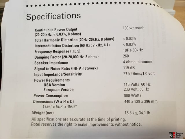 Rotel RB-985 MkII - product photo 5 of 5