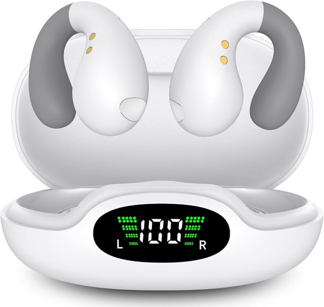 Boytond Ultra Open Ear Earbuds - Ergonomic Clip-On Earbuds, Bone Conduction Over-The-Ear Headphones with Waterproof Design and Secure Fit for Small Ears, Mirror Black - product photo 3 of 5