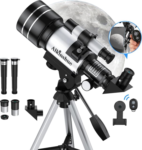 HUGERSTAR Telescope, Telescope for Adults & Kids & Astronomy Beginners, 80mm Aperture 600mm Portable Refractor Telescopes Fully Multi-Coated Optics with AZ Mount Tripod, Phone Adapter and Moon Filter - product photo 4 of 5