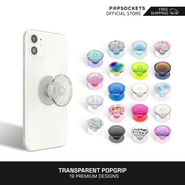 PopSockets Adhesive Phone Grip, Holder, Phone Stand, Clear - Clear - product photo 4 of 5