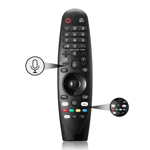 Backlit remote showing button layout