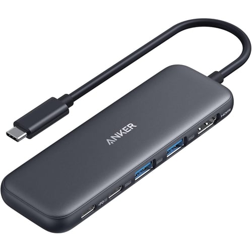 Anker 5-in-1 USB-C Hub front view showing all ports