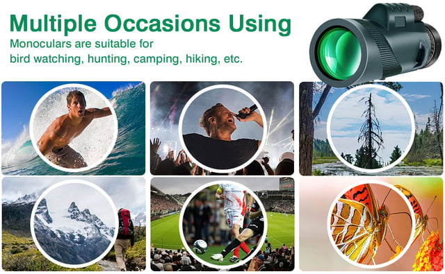80x100 monocular Telescope, Suitable for Adults and Children, for Bird Watching, Hiking, and Concert Tours, with Phone Clip and Stand - product photo 2 of 5