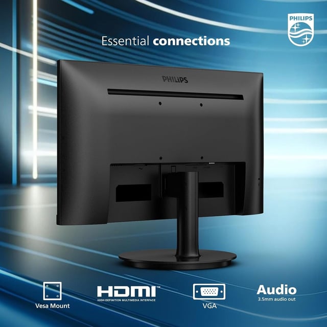 Philips 221V8LB 22 inch Class Thin Full HD (1920 x 1080) Monitor, 100Hz Refresh Rate, VESA, HDMI x1, VGA x1, LowBlue Mode, Adaptive Sync, 4 Year Advance Replacement Warranty - product photo 2 of 5